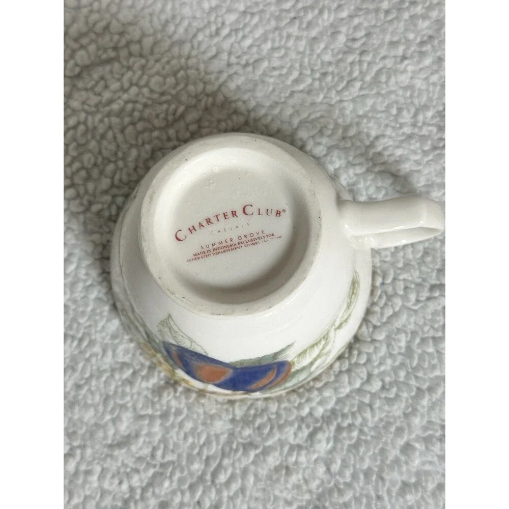 Charter Club Summer Grove Tea Coffee Cup & Saucer Set For One